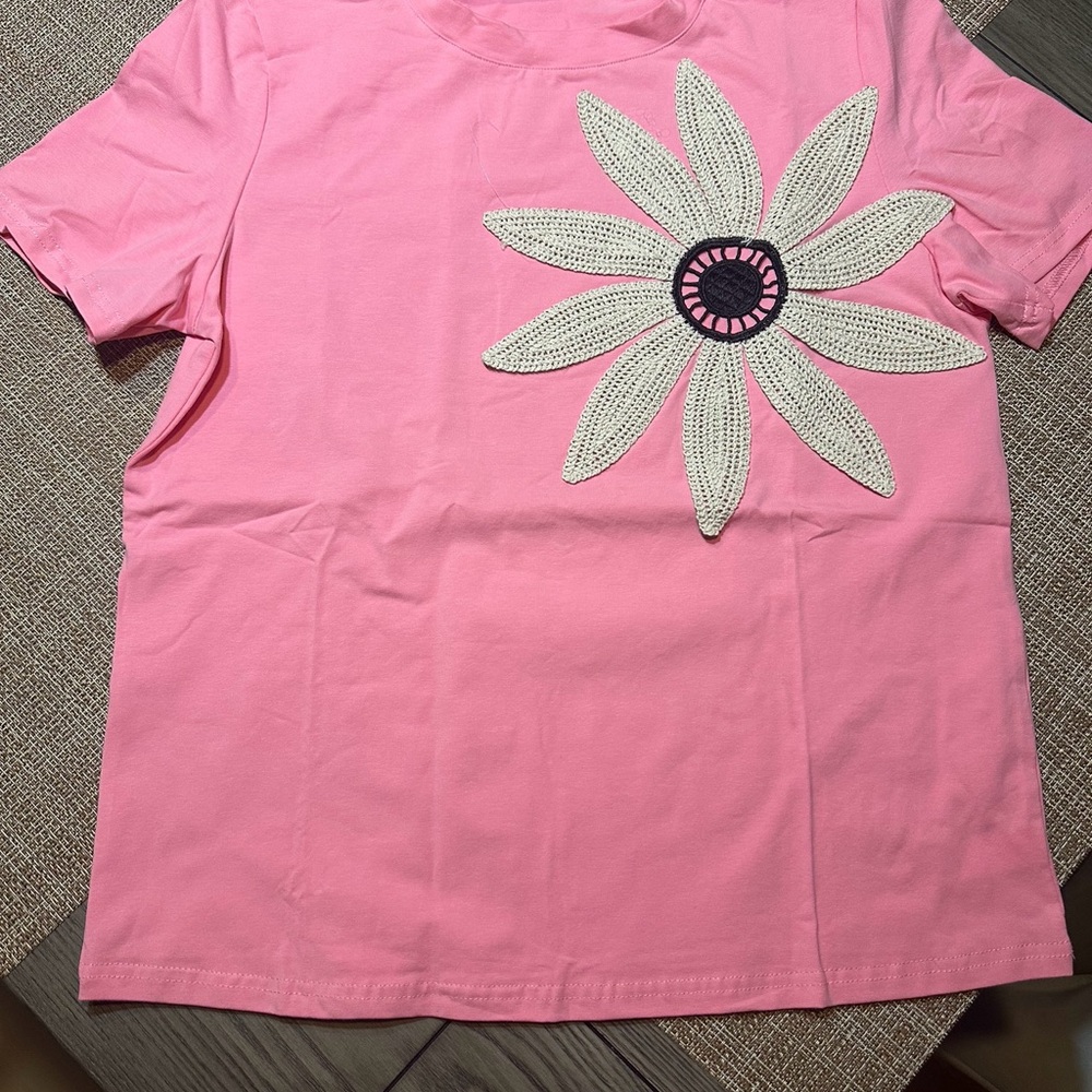 Pink women’s Shirt with Floral Design